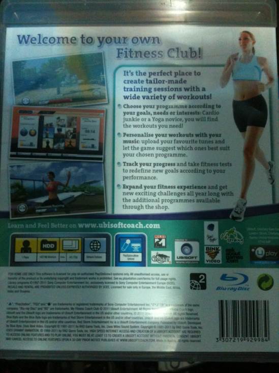 MyFitness Coach Club - Sony PlayStation 3 (PS3) (Ubisoft - 1) video game collectible [Barcode 3307219929984] - Main Image 2