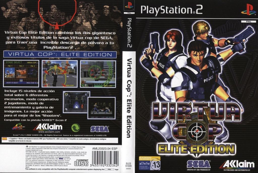 Virtua Cop Elite Edition - Sony PlayStation 2 (PS2) (Acclaim Enternainment - 1-2) video game collectible [Barcode 5060004766055] - Main Image 2