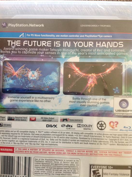 Child of Eden - Sony PlayStation 3 (PS3) (Ubisoft - 1) video game collectible [Barcode 008888346395] - Main Image 2