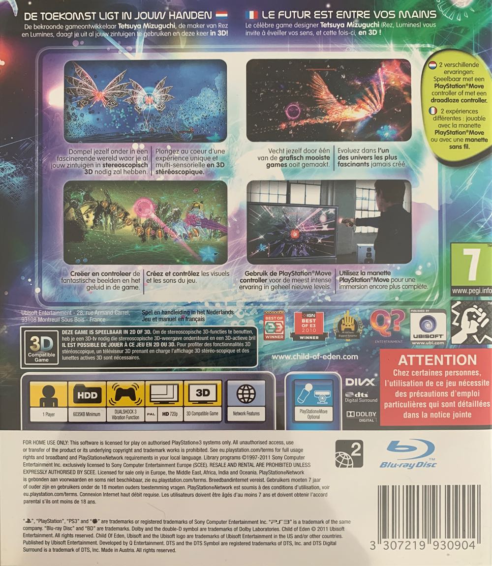 Child of Eden - Sony PlayStation 3 (PS3) (Ubisoft - 1) video game collectible [Barcode 3307219930904] - Main Image 2