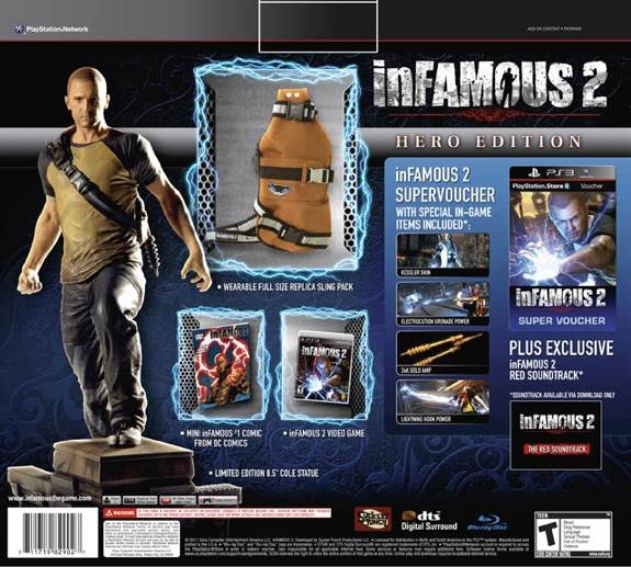 inFAMOUS 2: Hero Edition - Sony PlayStation 3 (PS3) (Sucker Punch Productions - 1) video game collectible [Barcode 51065195] - Main Image 2