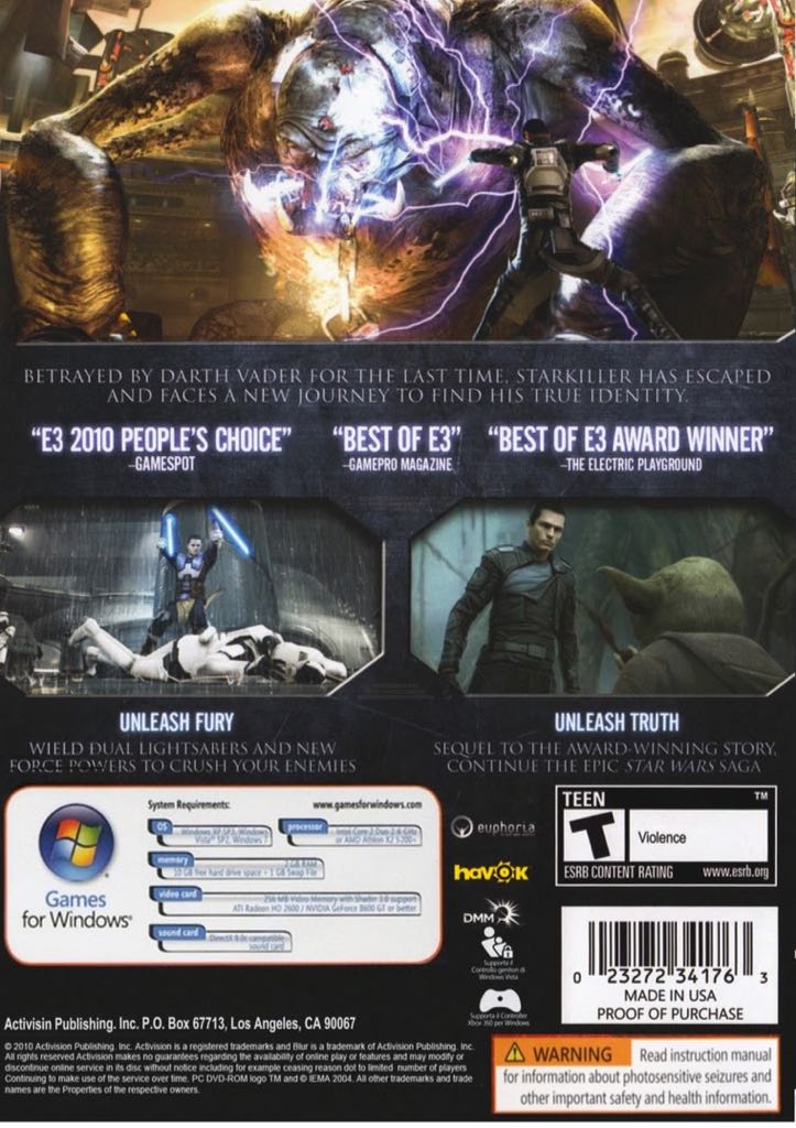 Star Wars - The Force Unleashed II - PC (LucasArts) video game collectible - Main Image 2