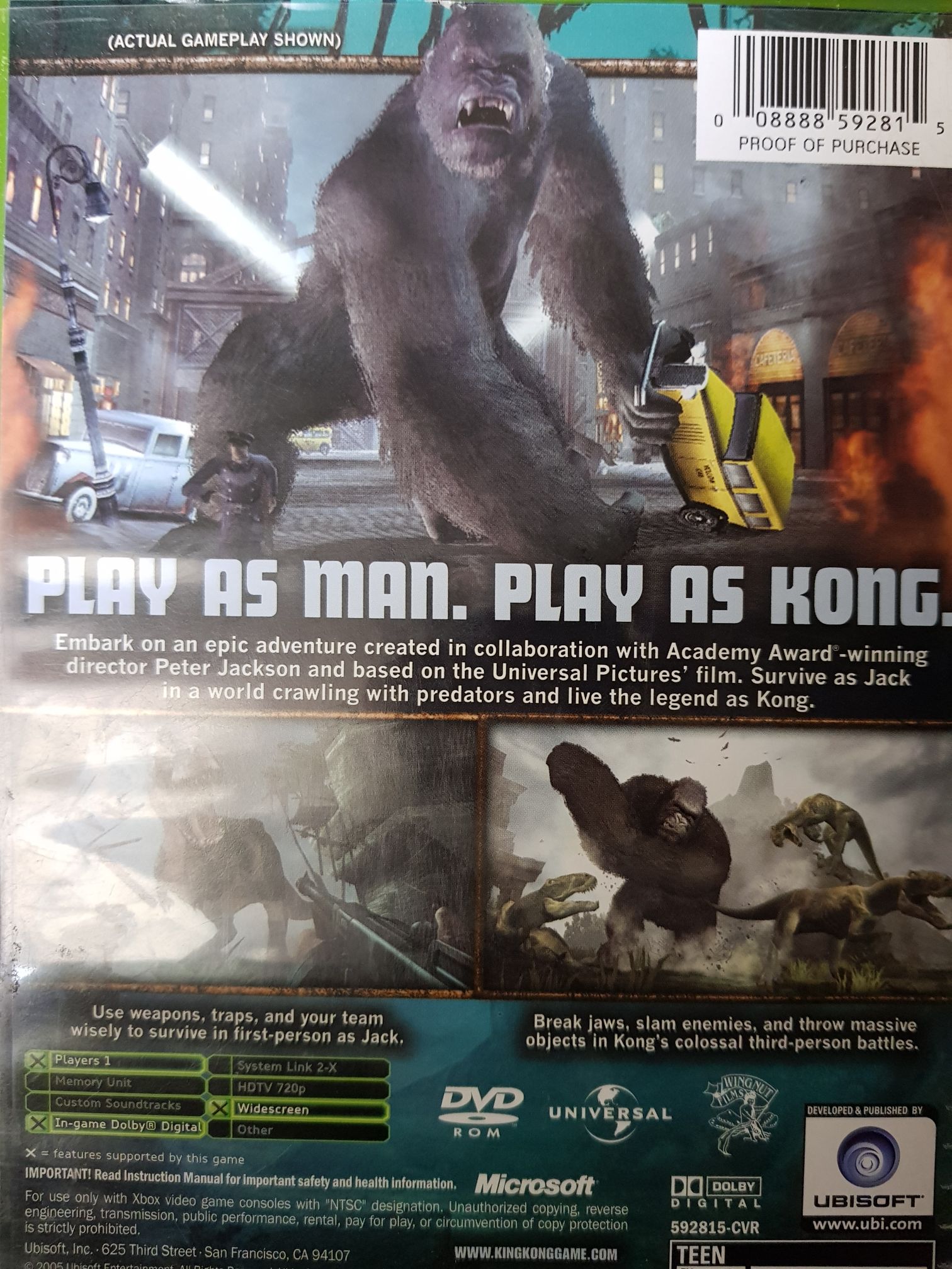 Peter Jackson’s King Kong - Microsoft Xbox video game collectible [Barcode 00882859] - Main Image 2