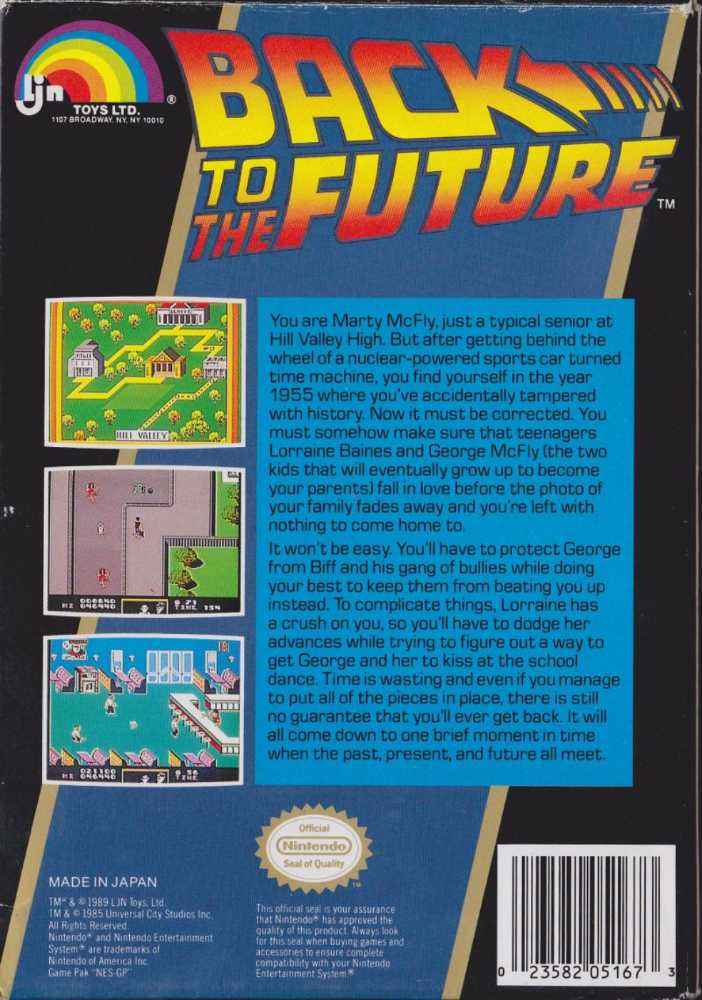 Back To The Future: The Game - Nintendo Entertainment System (NES) (LJN / Nintendo - 1) video game collectible - Main Image 2