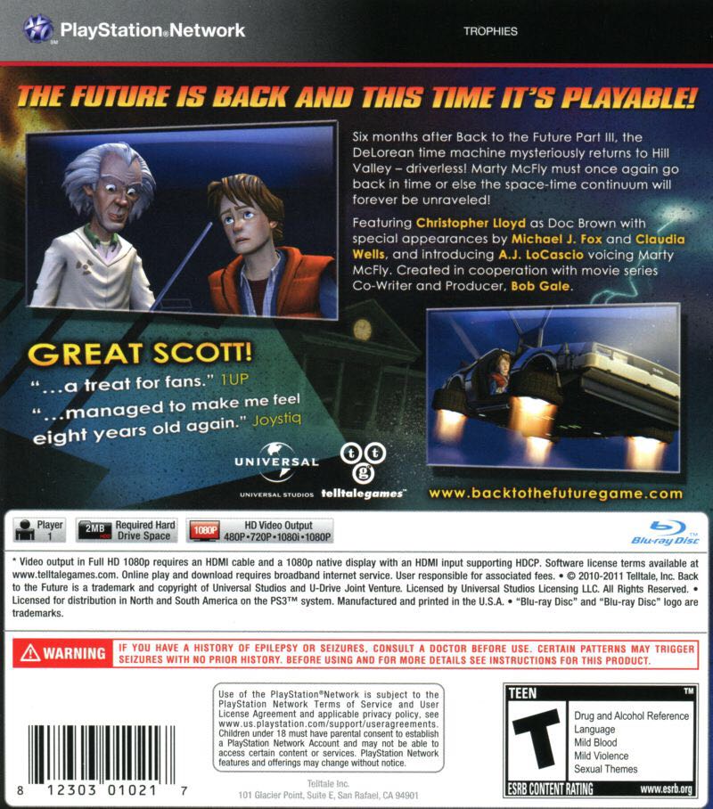 Back To The Future: The Game - Sony PlayStation 4 (PS4) video game collectible - Main Image 2