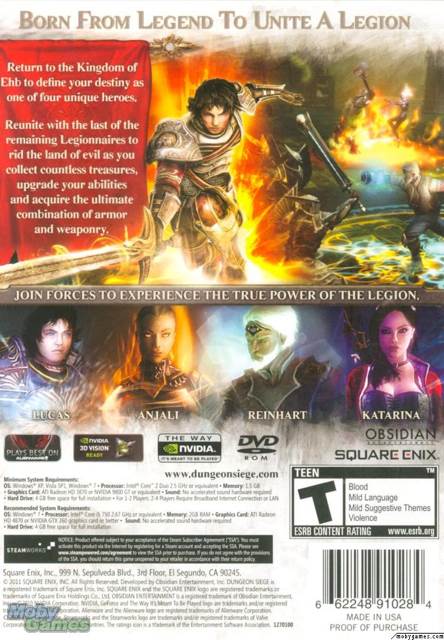 Dungeon Siege III - PC (Square Enix - 2) video game collectible [Barcode 662248910284] - Main Image 2