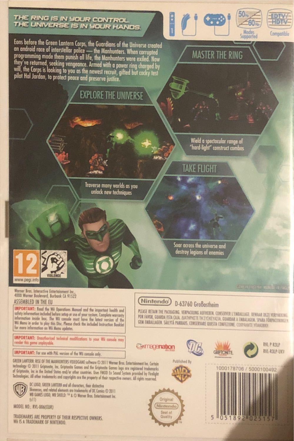 (*2011) Green Lantern: Rise of the Manhunters - Nintendo Wii (Warner Bros Interactive - 1) video game collectible [Barcode 5051892025157] - Main Image 2