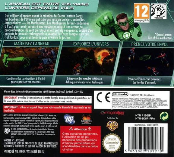 Green Lantern: Rise Of The Manhunters - Nintendo DS (DC Games - 1) video game collectible [Barcode 883929166787] - Main Image 2