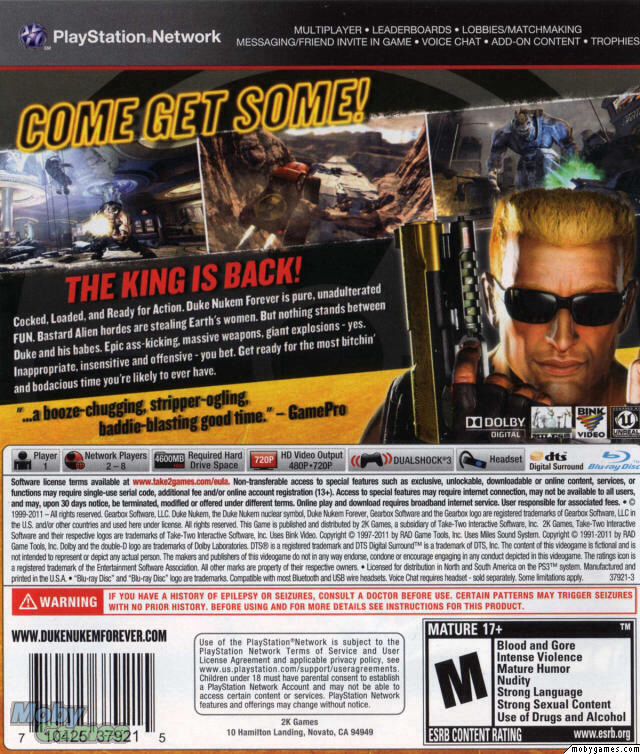 Duke Nukem Forever - Sony PlayStation 3 (PS3) (2K Games - 1 - 8) video game collectible [Barcode 5026555405935] - Main Image 2