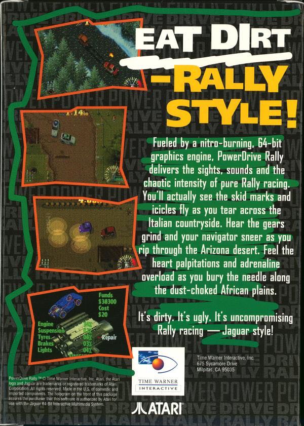 Power Drive Rally - Atari Jaguar (Time Warner Interactive, Inc. - 2) video game collectible [Barcode 031763111535] - Main Image 2