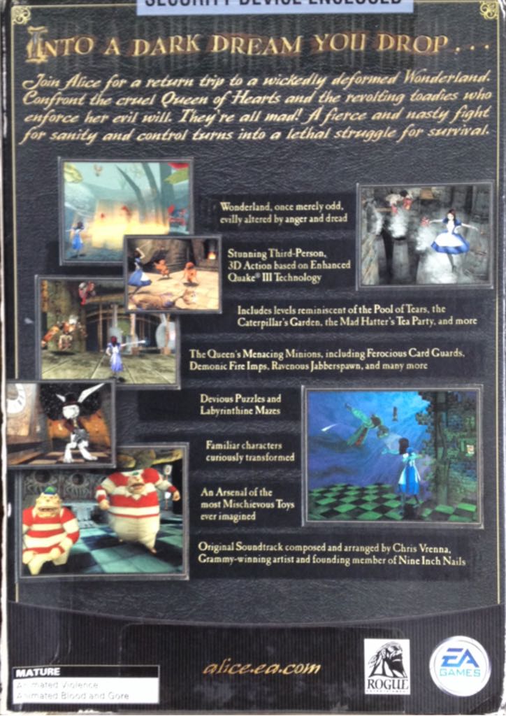 American McGee’s Alice - PC (Electronic Arts/EA Games - 1) video game collectible [Barcode 014633144956] - Main Image 2
