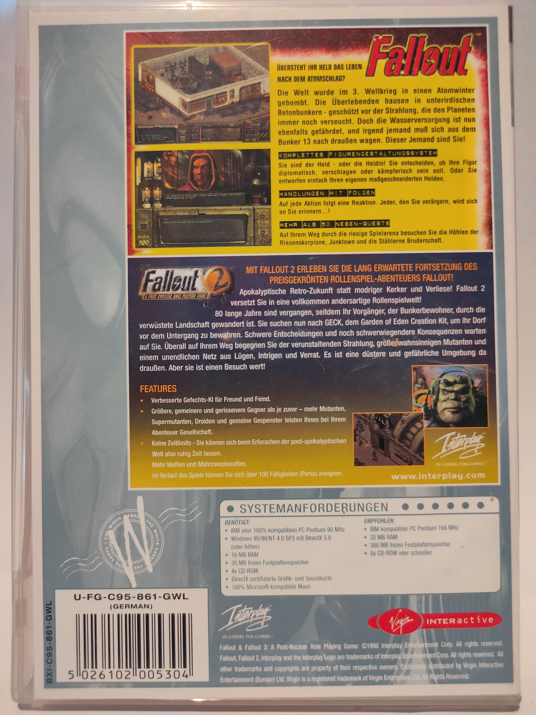 Fallout 1 + 2 - PC (Interplay Entertainment) video game collectible [Barcode 5026102005304] - Main Image 2