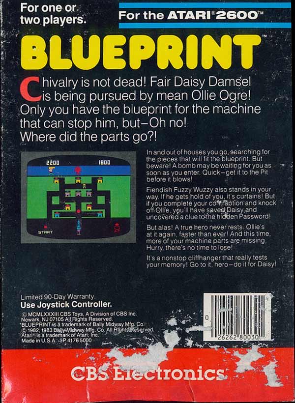 Blueprint - Atari 2600 (CBS Electronics - 2) video game collectible - Main Image 2