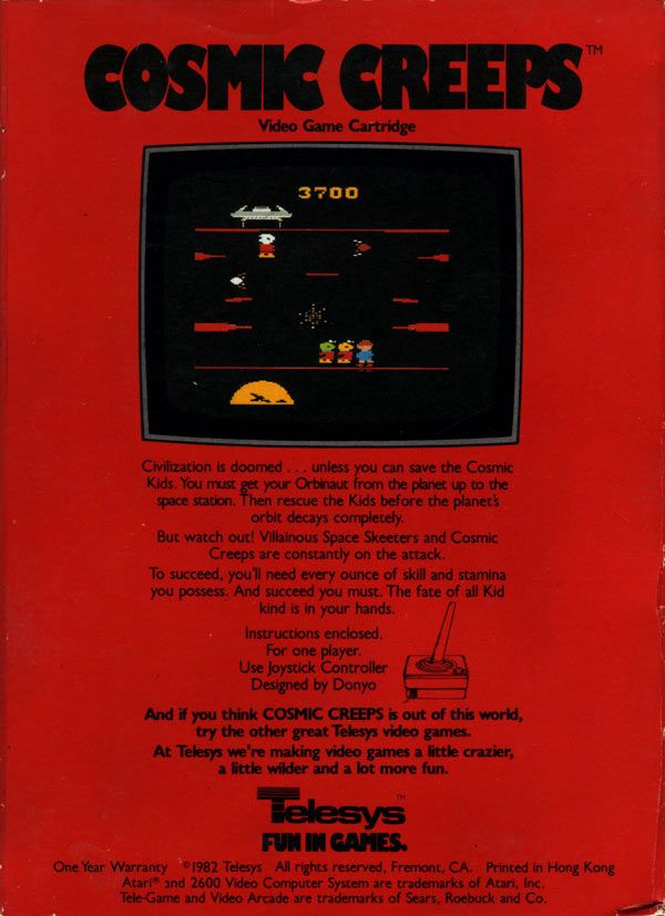 Cosmic Creeps - Atari 2600 (Telesys) video game collectible - Main Image 2