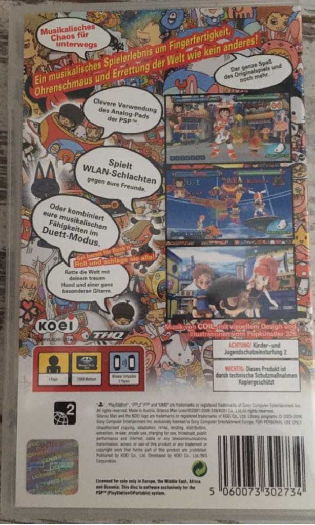 Gitaroo Man Lives! - Sony PlayStation Portable (PSP) (Koei) video game collectible [Barcode 5060073302734] - Main Image 2