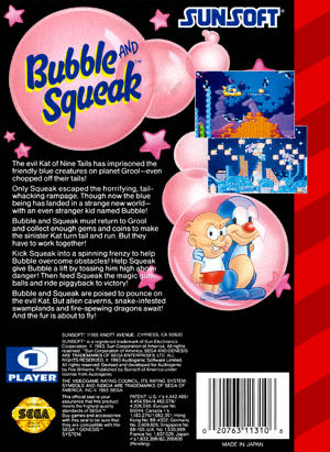Bubble and Squeak - Sega Genesis (Mega Drive) (Sunsoft / Audiogenic Software Ltd. - 1) video game collectible [Barcode 020763113106] - Main Image 2