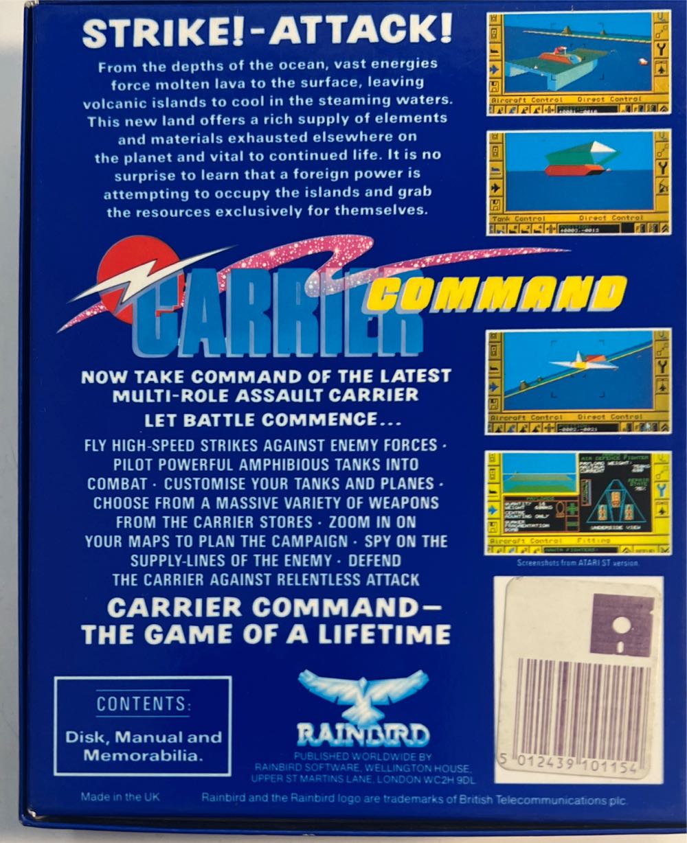 Carrier Command - Atari ST video game collectible [Barcode 5012439101154] - Main Image 2