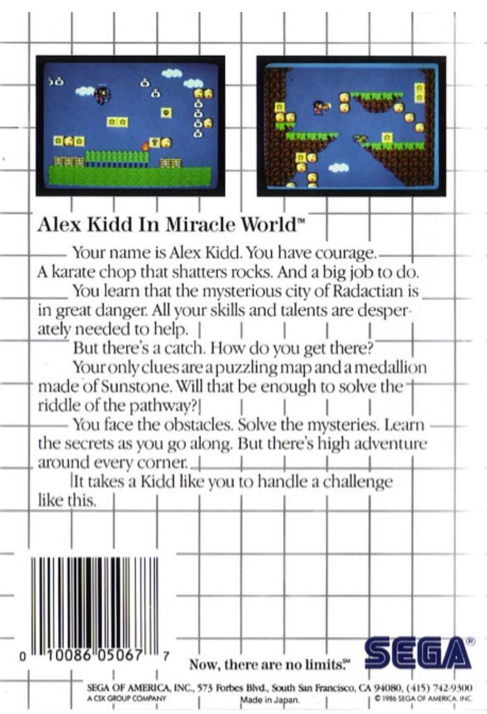 Alex Kidd In Miracle World - Sega Master System (Sega - 1) video game collectible - Main Image 2
