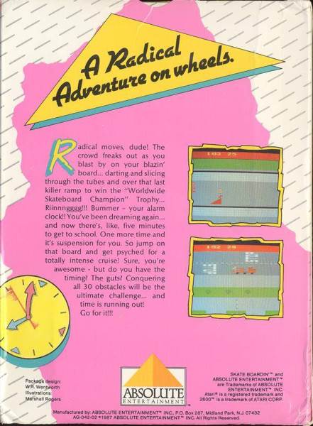 Skate Boardin’ - Atari 2600 (Absolute Entertainment, Inc.) video game collectible - Main Image 2