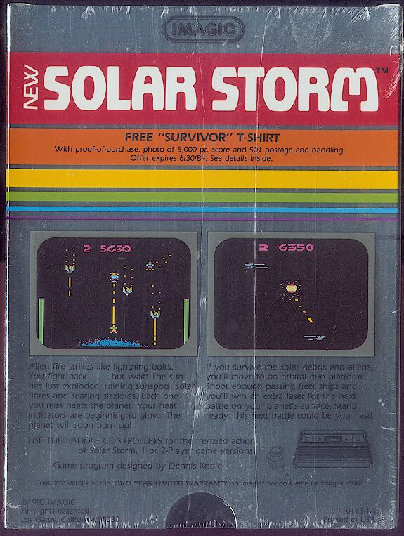 Solar Storm - Atari 2600 (Imagic - 2) video game collectible - Main Image 2
