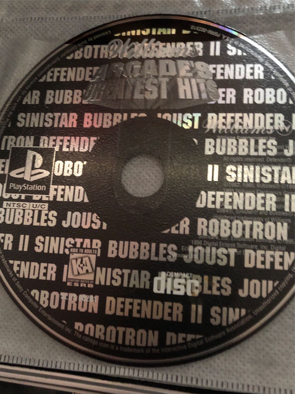 Williams Arcade’s Greatest Hits - Sony PlayStation (Williams Electronics Inc. - 2) video game collectible - Main Image 4