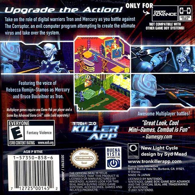 Tron 2.0: Killer App - Nintendo Game Boy Advance (GBA) (Disney Interactive Studios - 1) video game collectible [Barcode 712725001452] - Main Image 2