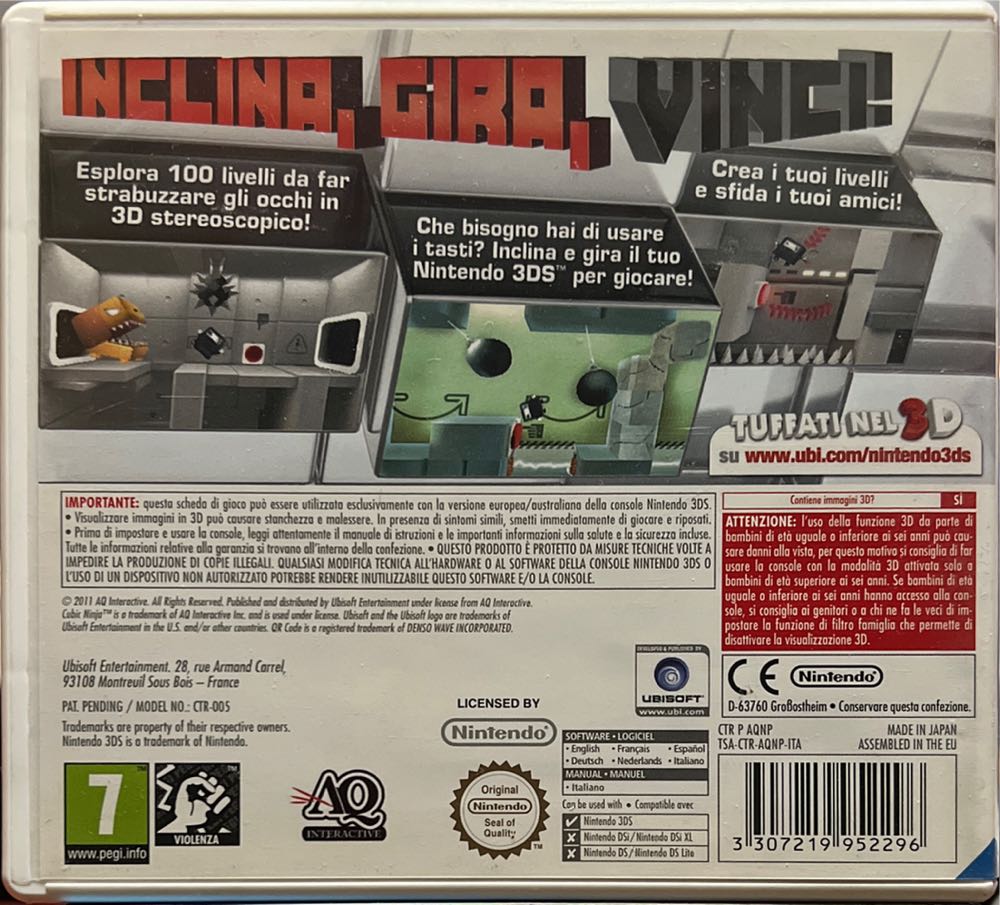 Cubic Ninja - Nintendo 3DS (Ubisoft - 1) video game collectible [Barcode 3307219952296] - Main Image 2