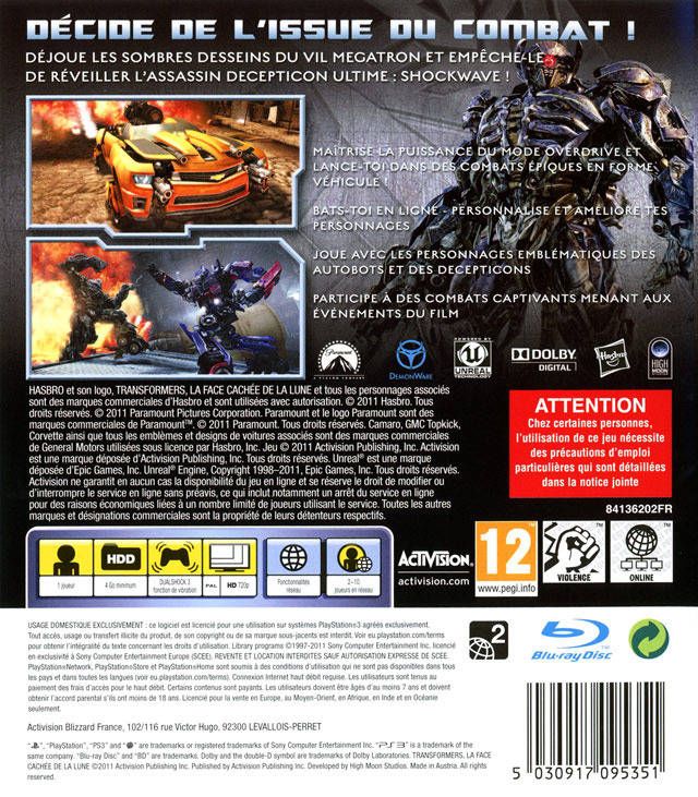 Transformers: Dark of the moon - Sony PlayStation 3 (PS3) (Activision Inc. - 1) video game collectible [Barcode 5030917096488] - Main Image 2