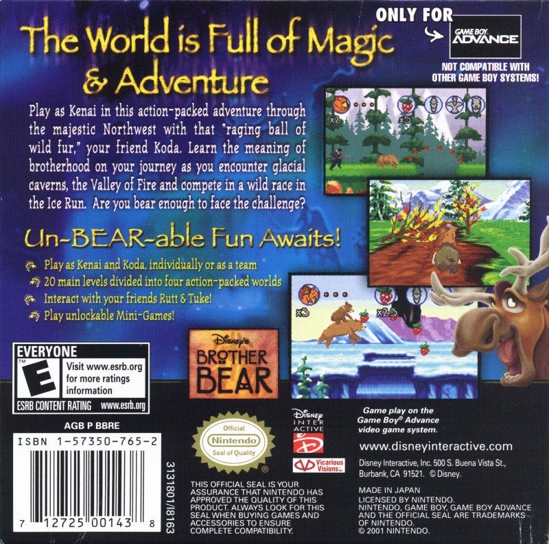 Brother Bear - Nintendo Game Boy Advance (GBA) (Disney Interactive - 1 Players) video game collectible - Main Image 2