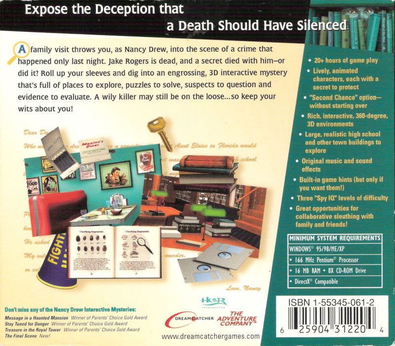Nancy Drew #1: Secrets Can Kill - PC (Dreamcatcher) video game collectible [Barcode 625904312204] - Main Image 2