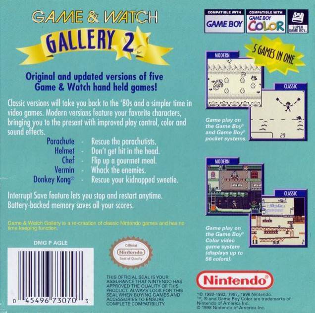 Game & Watch Gallery 2 - Nintendo Game Boy Color video game collectible - Main Image 2