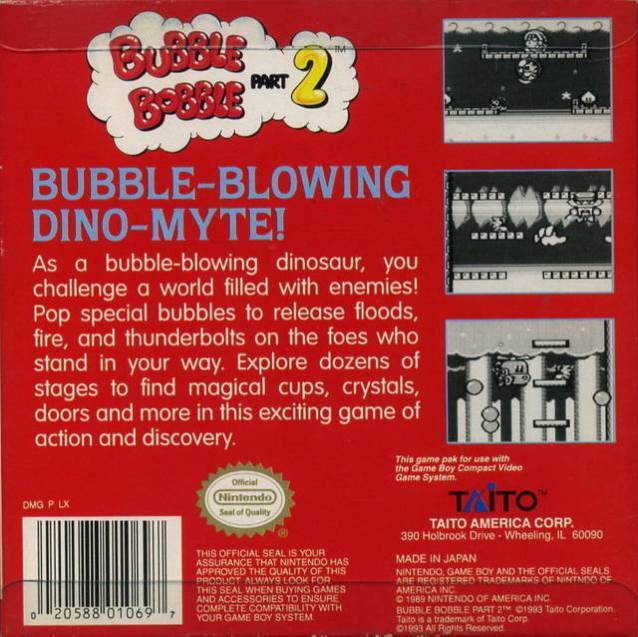 Bubble Bobble Part 2 - Nintendo Game Boy video game collectible - Main Image 2