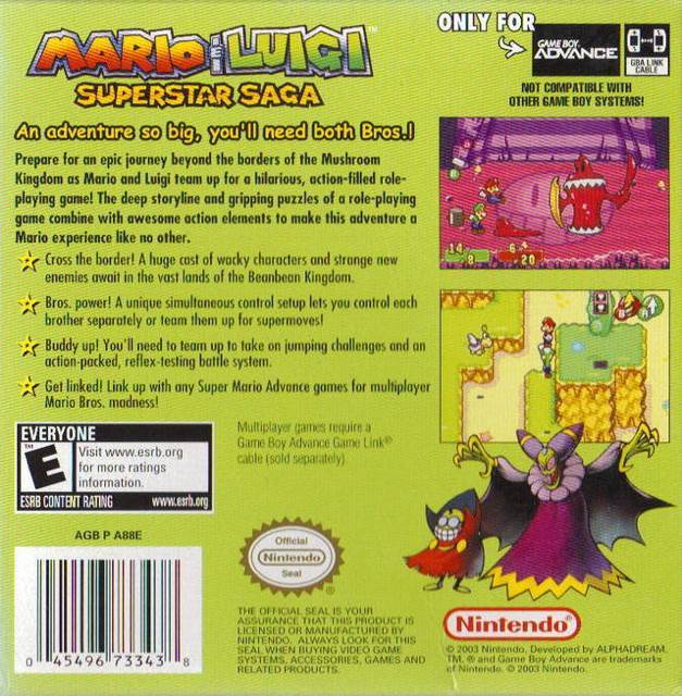 Mario & Luigi: Superstar Saga - Nintendo Game Boy Advance (GBA) (Nintendo) video game collectible - Main Image 2