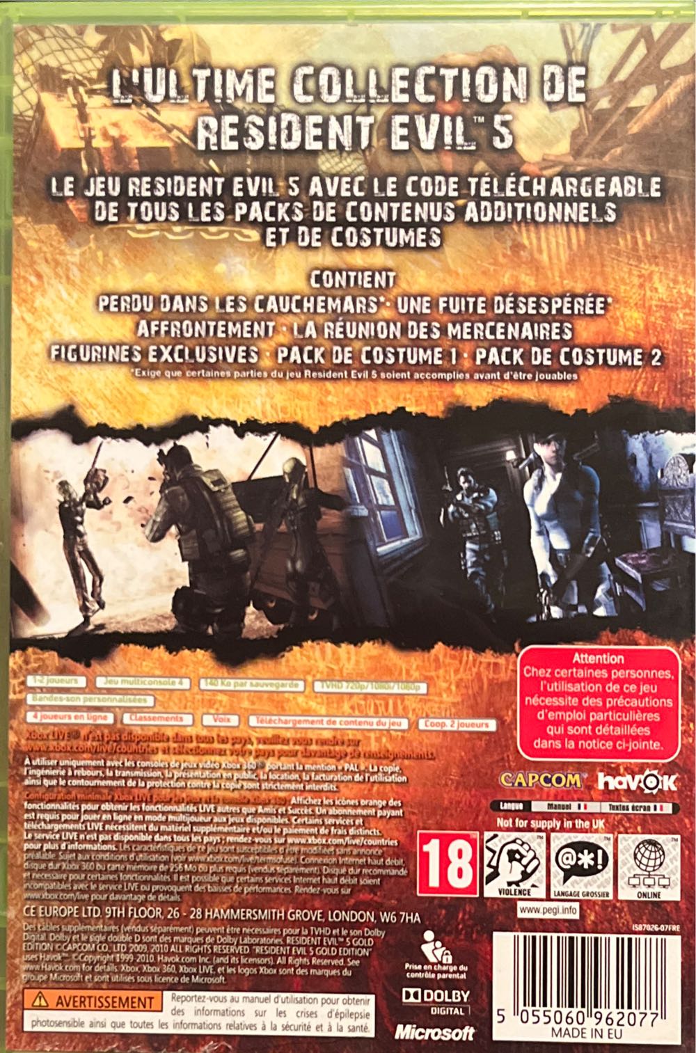 Resident Evil 5 (Gold Edition) - Microsoft Xbox 360 video game collectible [Barcode 5055060962077] - Main Image 2