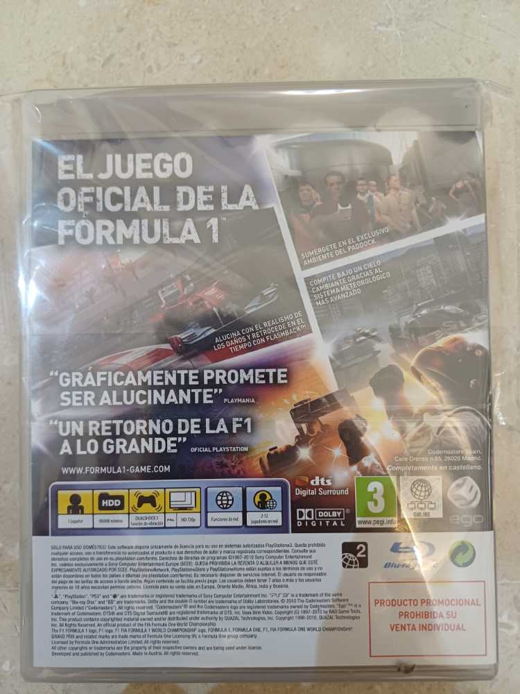 F1 2010 - Sony PlayStation 3 (PS3) (Codemasters - 1) video game collectible [Barcode 7892110111652] - Main Image 3
