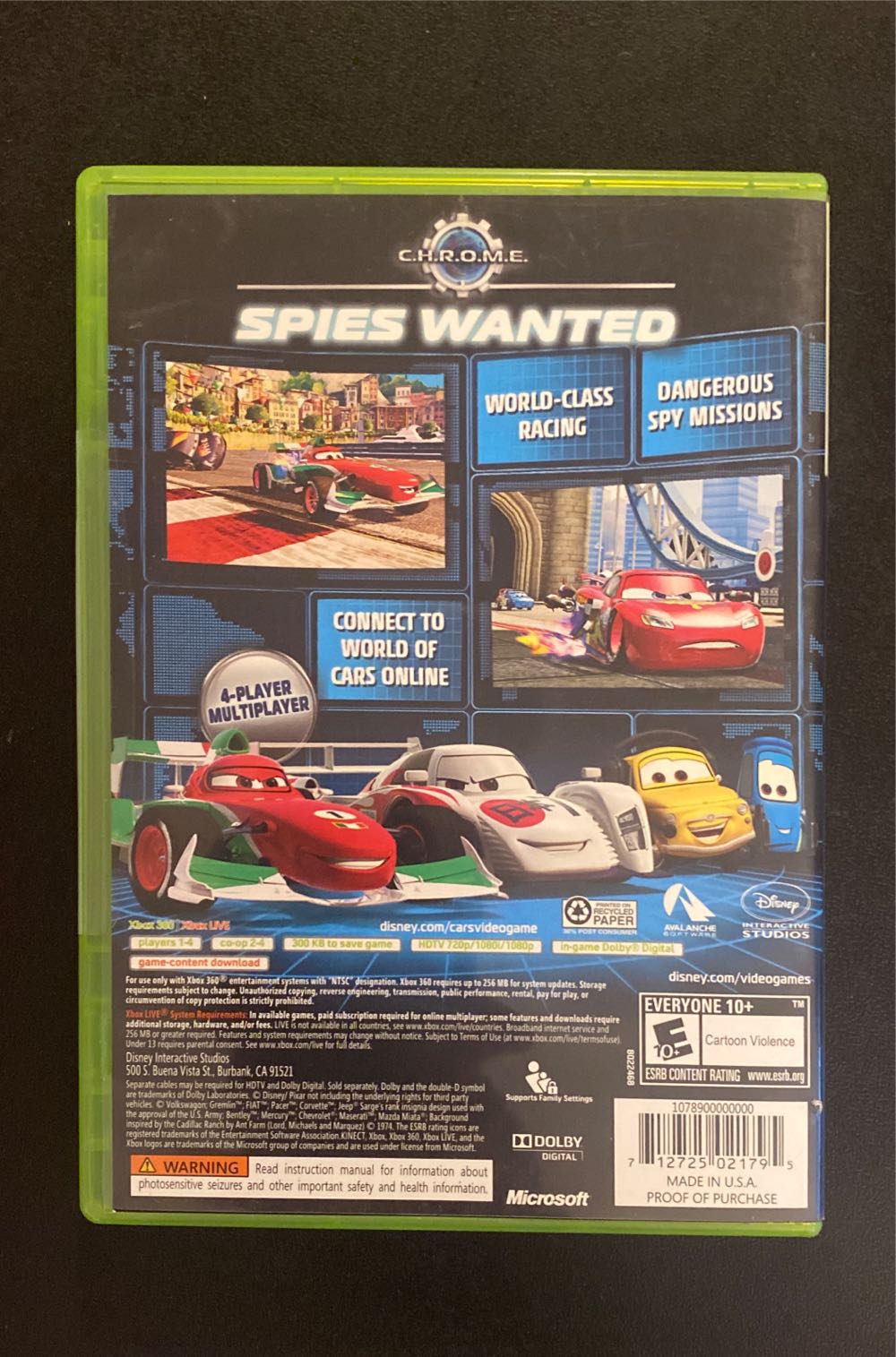 Cars 2 - Microsoft Xbox 360 video game collectible [Barcode 712725021795] - Main Image 2