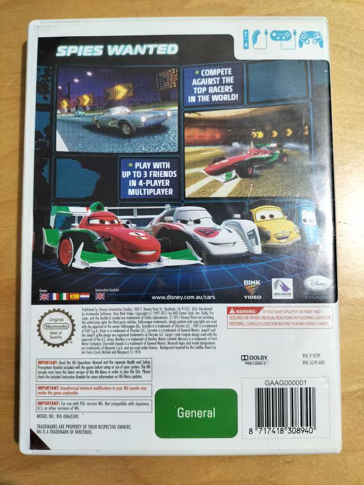 Cars 2 - Nintendo Wii (Disney Interactive Studios - 4) video game collectible [Barcode 8717418308940] - Main Image 2