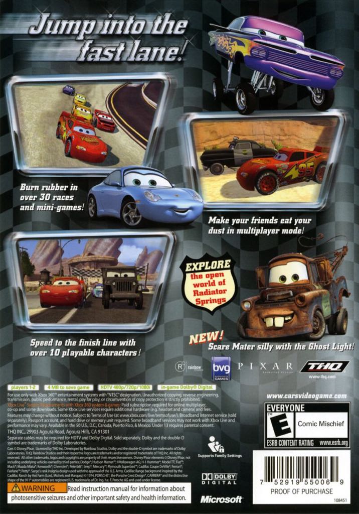 CARS 2 : THE VIDEO GAME - Microsoft Xbox 360 (Capcom/Disney Interactive Studios - 1-4) video game collectible [Barcode 8717418309794] - Main Image 2