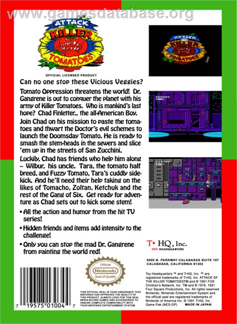 Attack Of The Killer Tomatoes - Nintendo Entertainment System (NES) (THQ - 1) video game collectible - Main Image 2