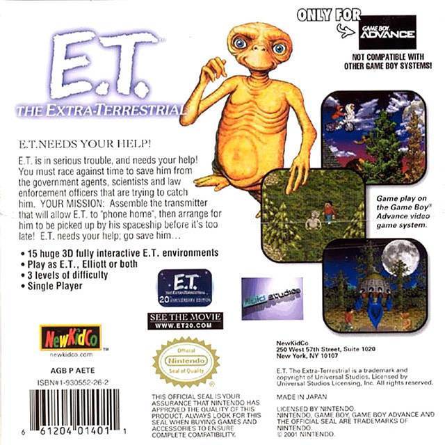 E.T. The Extra-Terrestrial - Nintendo Game Boy Advance (GBA) video game collectible - Main Image 2