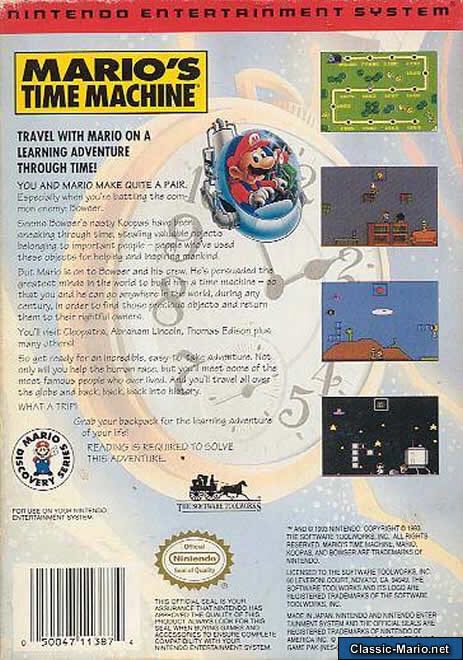 Mario’s Time Machine - Nintendo Entertainment System (NES) video game collectible - Main Image 2