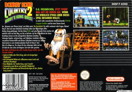 Donkey Kong Country 2: Diddys Kong Quest - Nintendo Super Nintendo Entertainment System (SNES) (Nintendo - 2) video game collectible [Barcode 045496330392] - Main Image 2