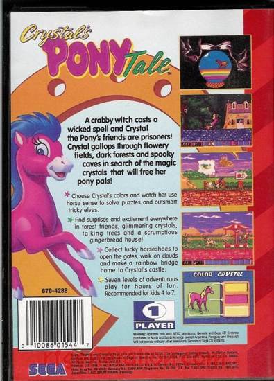 Crystal’s Pony Tale - Sega Genesis (Mega Drive) (1) video game collectible - Main Image 2
