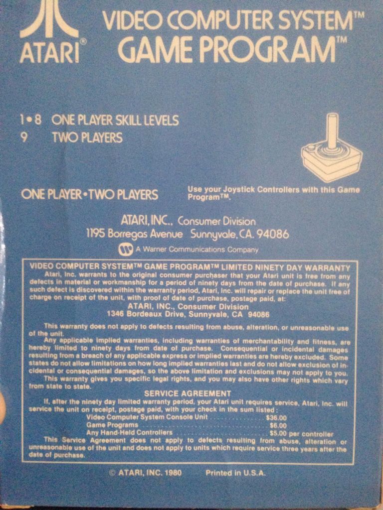 3-D Tic-Tac-Toe - Atari 2600 (Atari Inc.) video game collectible - Main Image 2