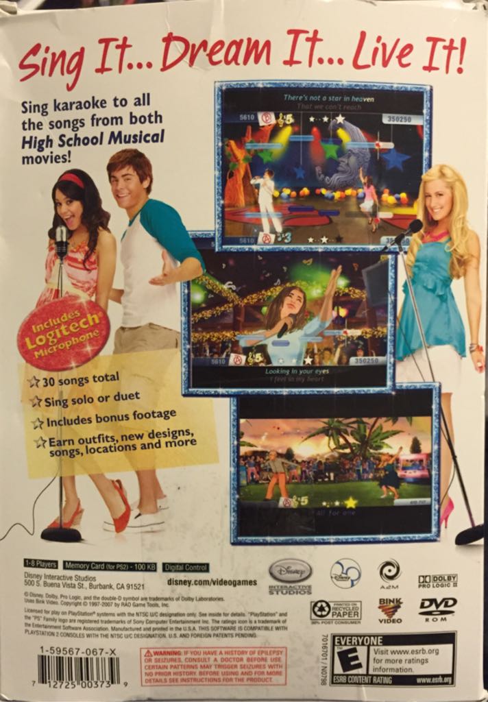 High School Musical: Sing It! (Bundle) - Sony PlayStation 2 (PS2) (Disney Interactive Studios - 8) video game collectible [Barcode 712725003739] - Main Image 2