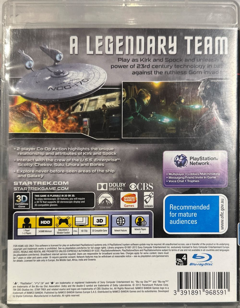 Star Trek - Sony PlayStation 3 (PS3) (Bandai Namco Games - 1-2) video game collectible [Barcode 3391891968591] - Main Image 2