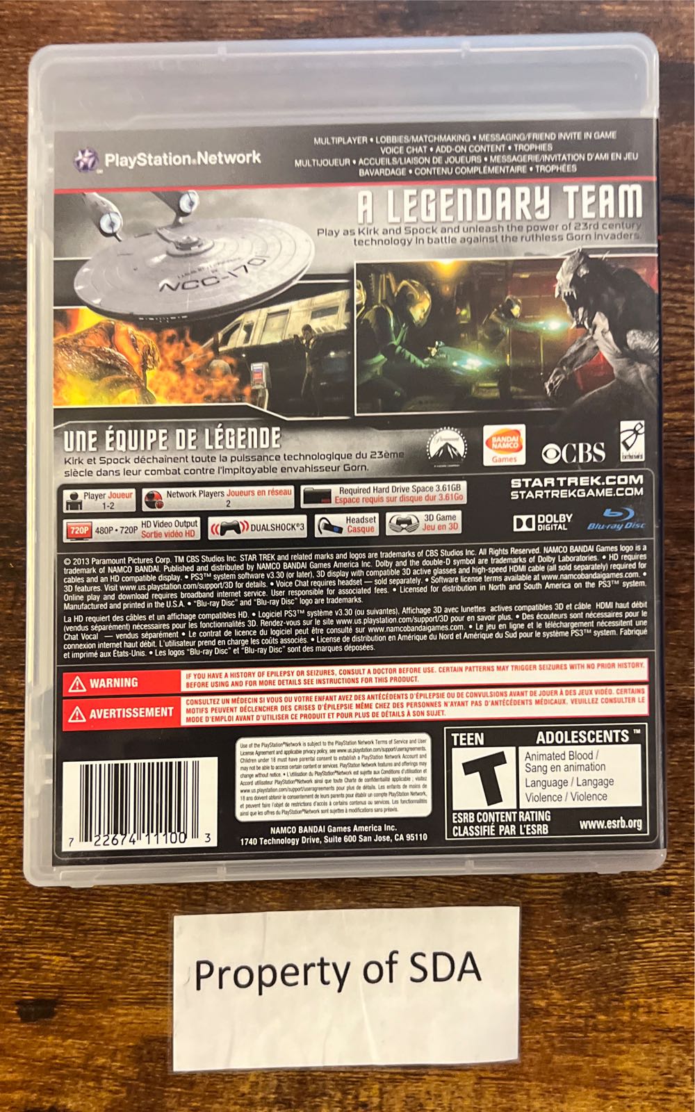 Star Trek - Sony PlayStation 3 (PS3) (Bandai Namco - 1-2) video game collectible [Barcode 722674111003] - Main Image 2