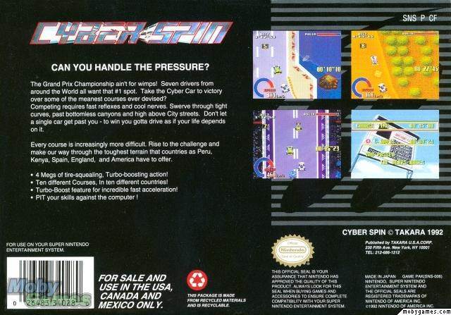 Cyber Spin - Nintendo Super Nintendo Entertainment System (SNES) video game collectible - Main Image 2