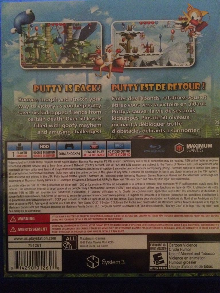 Putty Squad - Sony PlayStation 4 (PS4) (Maximum Games - 1) video game collectible [Barcode 814290012618] - Main Image 2