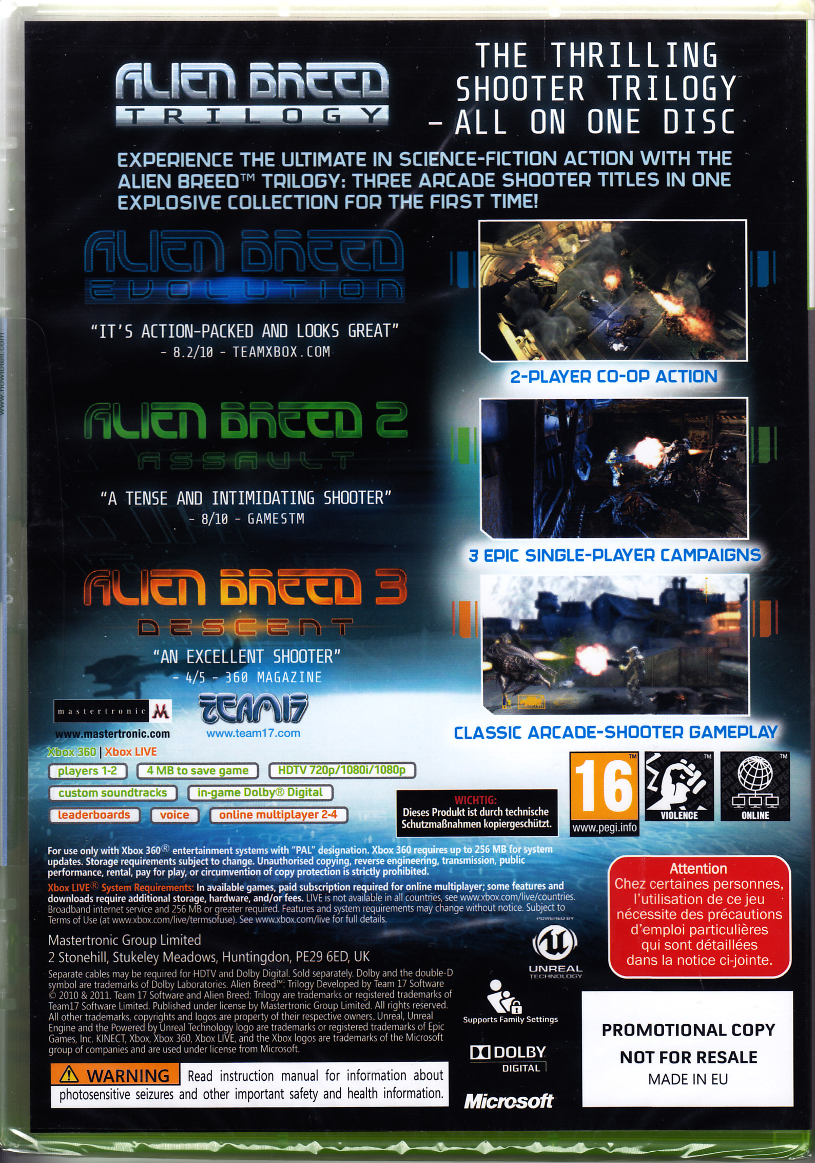 Alien Breed Trilogy - Microsoft Xbox 360 (Team17 Digital) video game collectible [Barcode 5050740024274] - Main Image 2